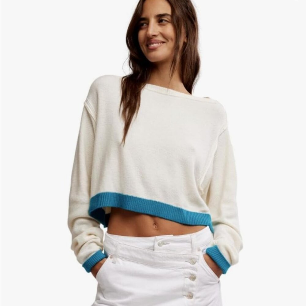 NEW Free People We the Free Into the Blue Sweater 1J1 269